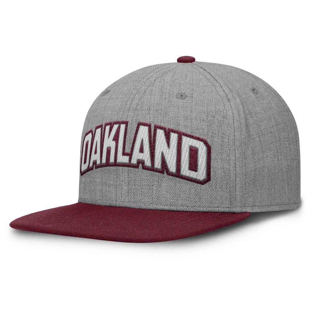 Casquette Snapback en feutre à point de chaînette Fanatics gris/marron pour homme des Oakland Athletics Elements