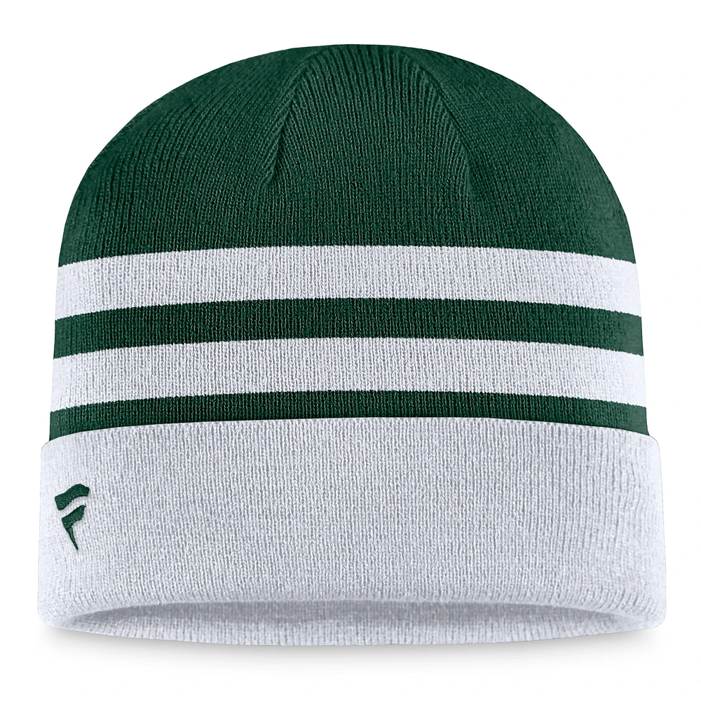 Bonnet en tricot à revers Fanatics gris pour hommes des Oakland Athletics