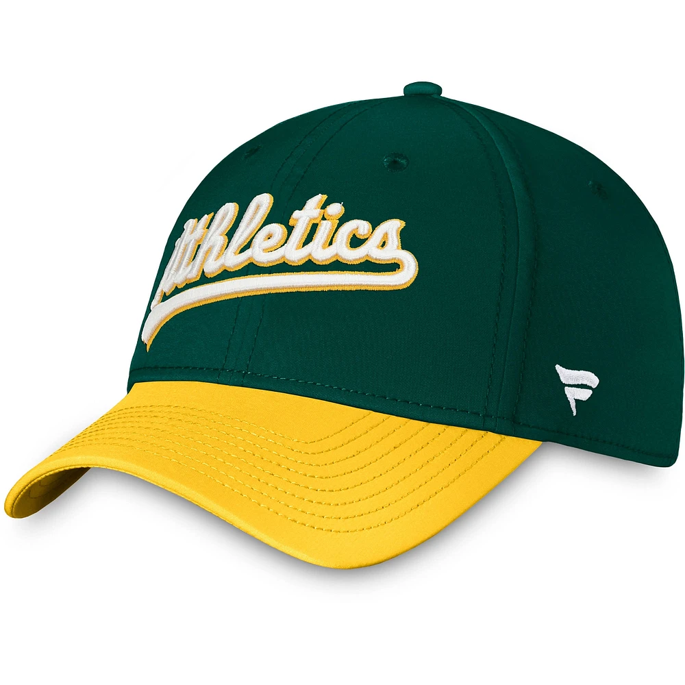 Casquette Athletics Core Flex verte/dorée pour homme de Fanatics