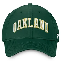 Casquette Fanatics verte pour homme, collection Cooperstown, Oakland Athletics, Core Flex