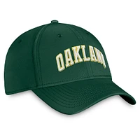 Casquette Fanatics verte pour homme, collection Cooperstown, Oakland Athletics, Core Flex