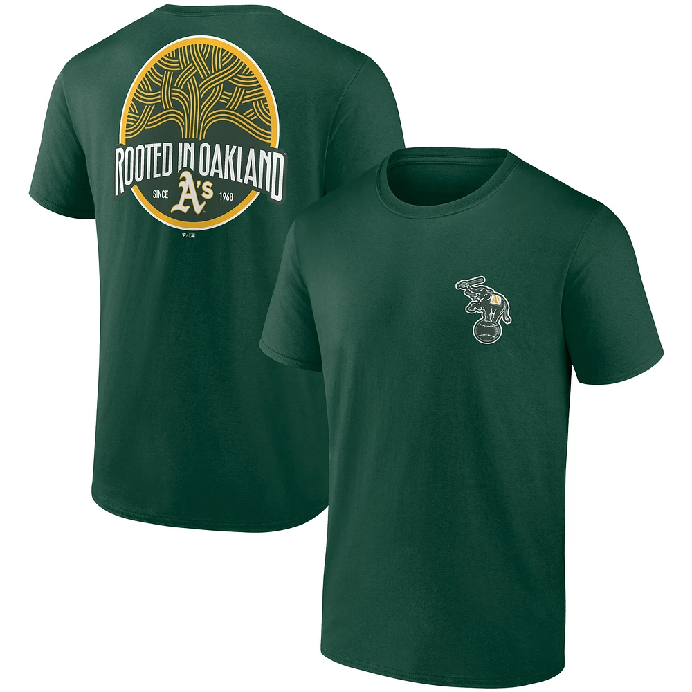 T-shirt emblématique vert fanatiques pour hommes des Oakland Athletics Bring It