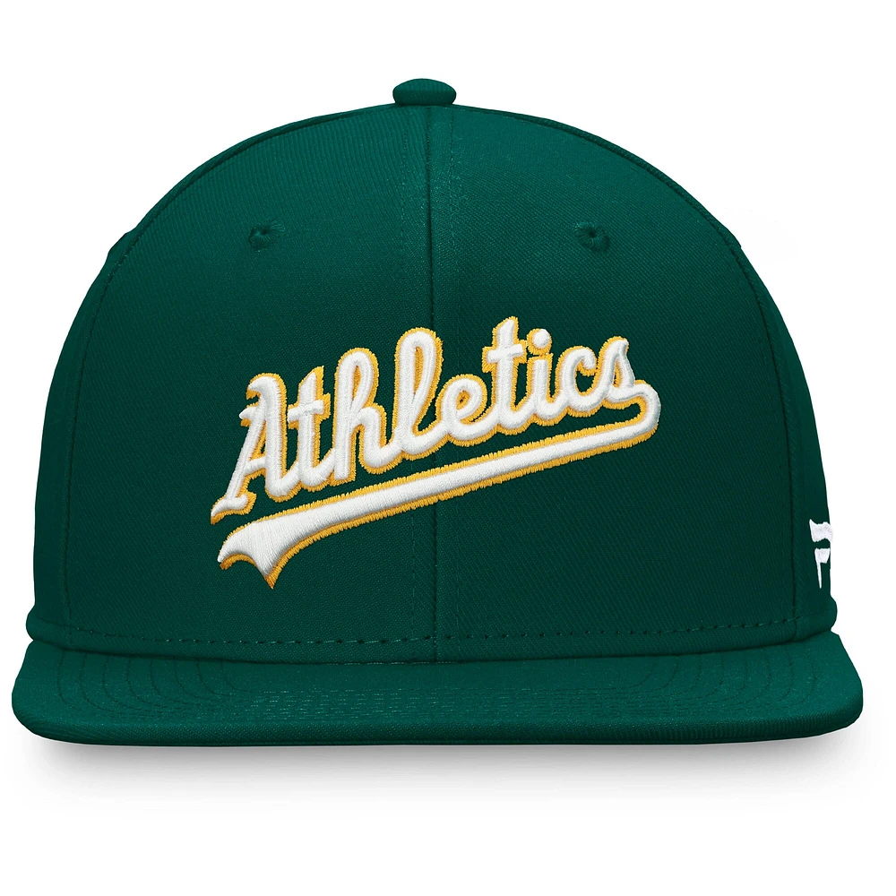 Casquette ajustée Fanatics Green Oakland Athletics Team Core pour hommes