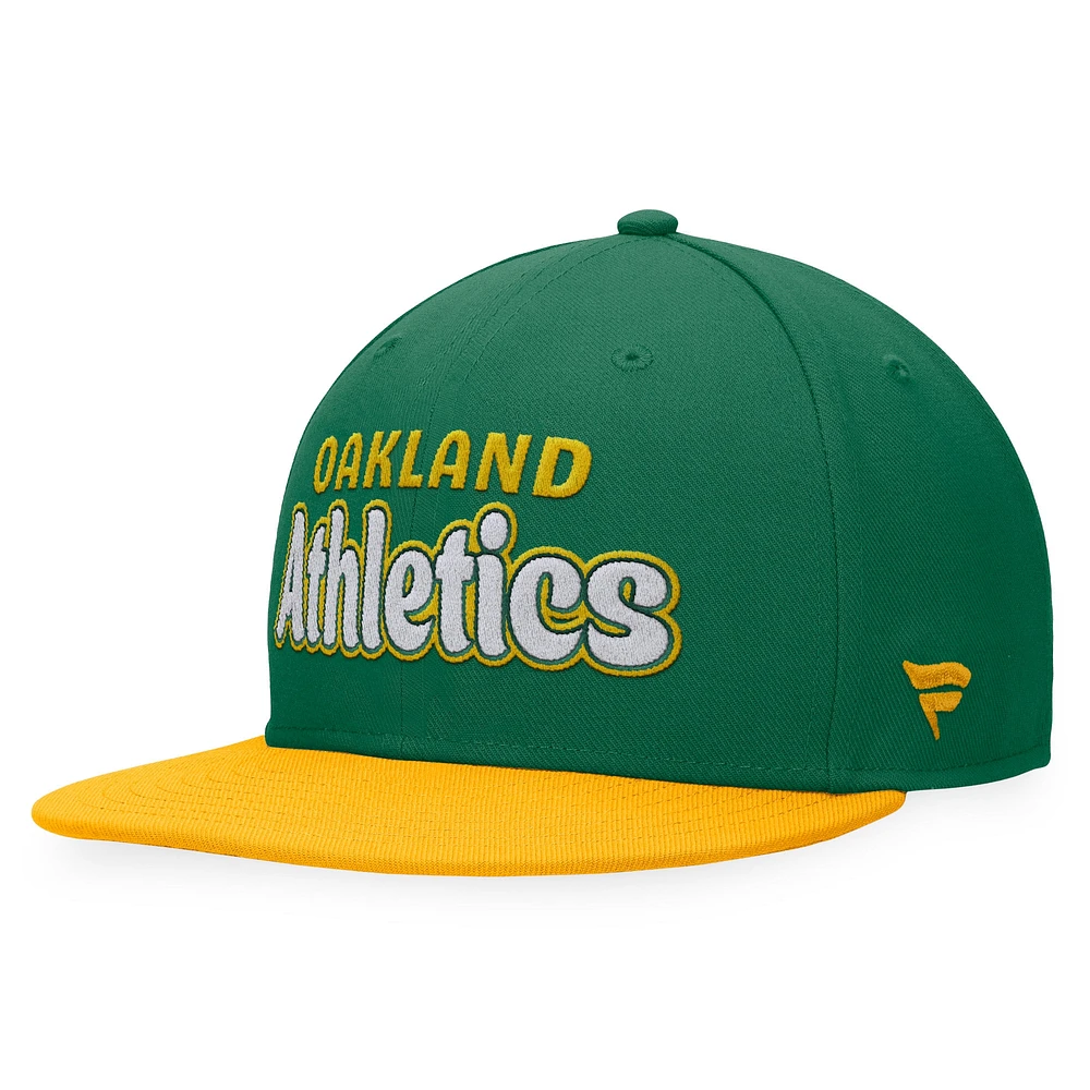 Casquette ajustée Hurler Fanatics Kelly Green Oakland Athletics Cooperstown Collection pour hommes