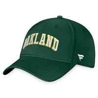 Casquette Fanatics Kelly Green pour homme des Oakland Athletics Cooperstown Core Flex