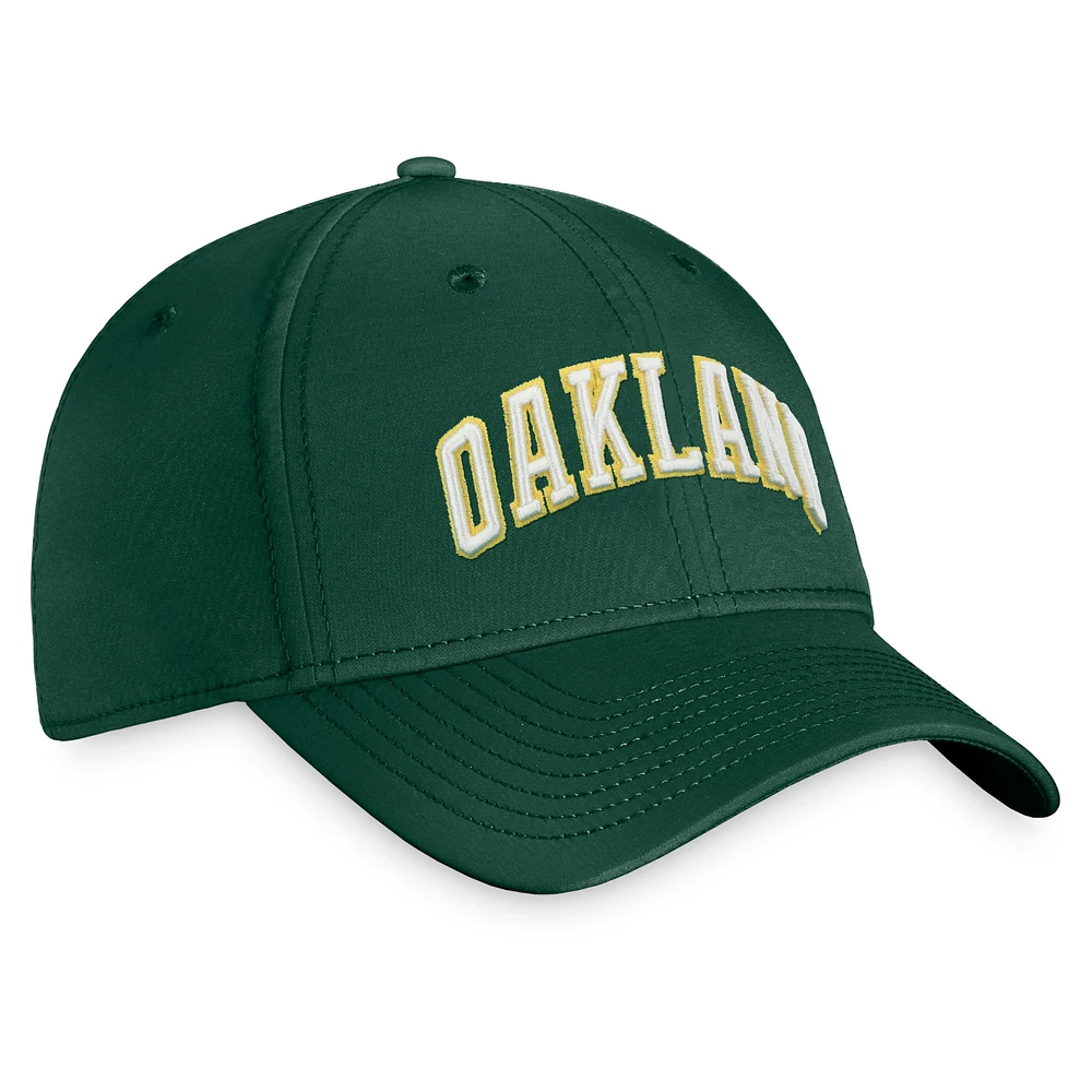 Casquette Fanatics Kelly Green pour homme des Oakland Athletics Cooperstown Core Flex