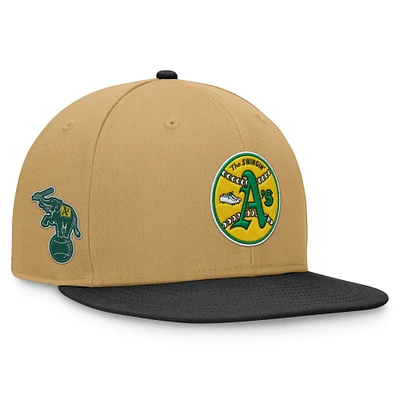 Men's Fanatics Khaki/Black Oakland Athletics  Heritage Two-Tone Fitted Hat