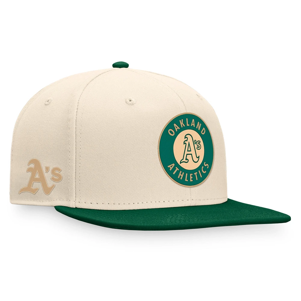 Casquette ajustée Oakland Athletics Fanatics pour hommes, naturel/vert