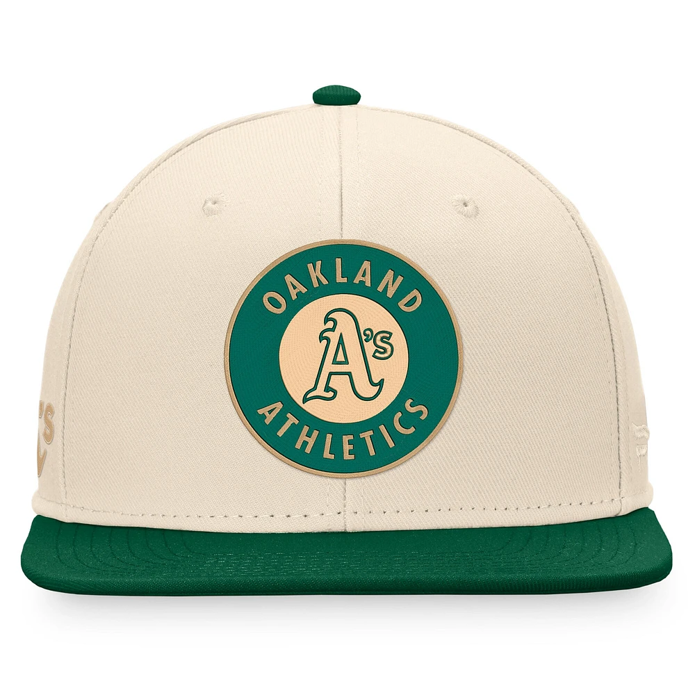 Casquette ajustée Oakland Athletics Fanatics pour hommes, naturel/vert