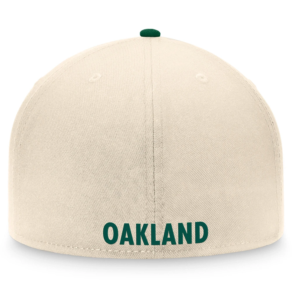 Casquette ajustée Oakland Athletics Fanatics pour hommes, naturel/vert