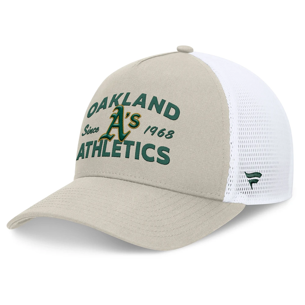 Men's Fanatics Stone Oakland Athletics A-Frame Trucker Adjustable Hat