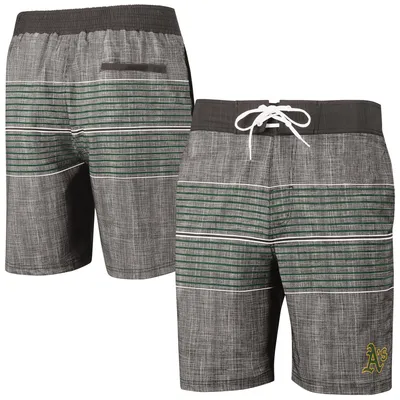 Oakland Athletics G-III Sports by Carl Banks Horizon Volley Swim Trunks - Charcoal