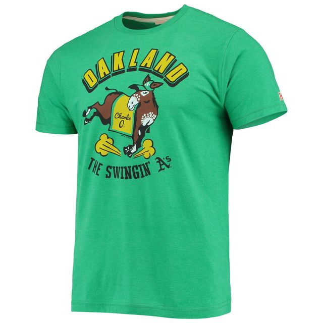 T-shirt Hyper Local Tri-Blend vert hommage pour homme des Oakland Athletics