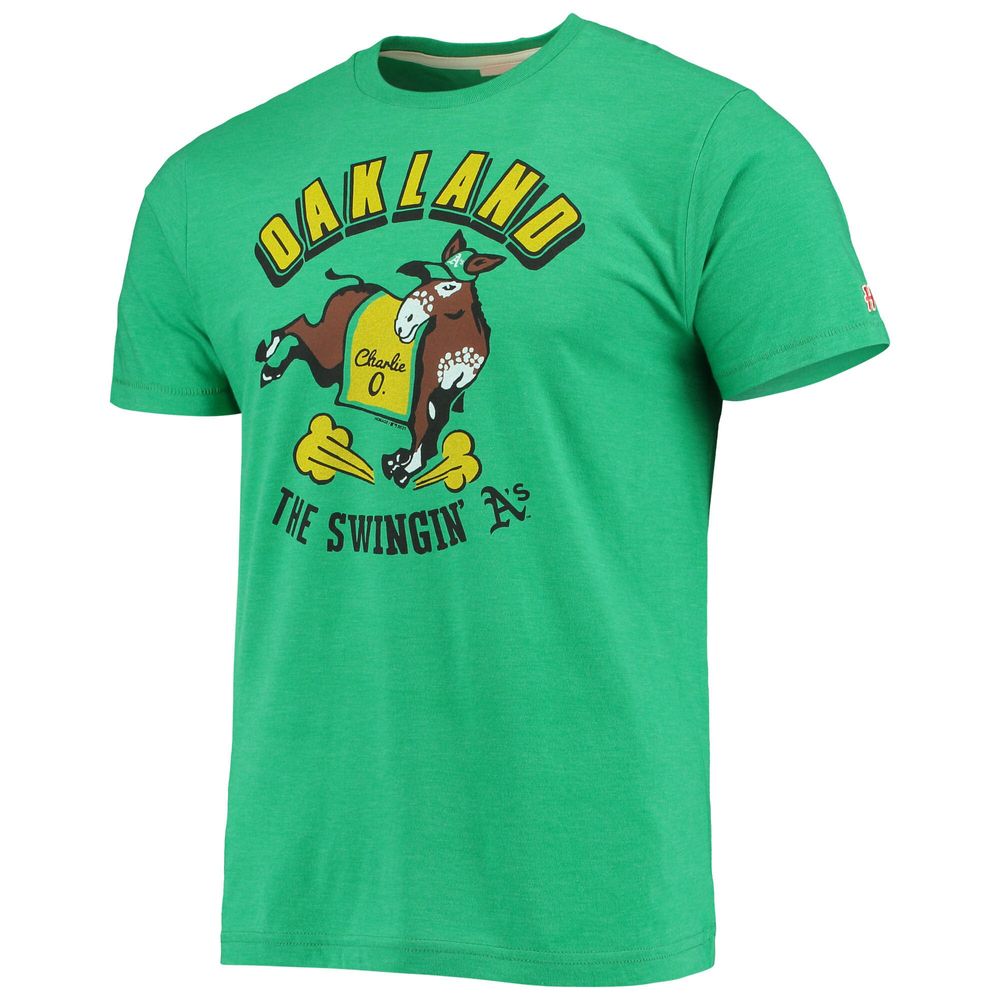 Men's Homage Green Oakland Athletics Hyper Local Tri-Blend T-Shirt