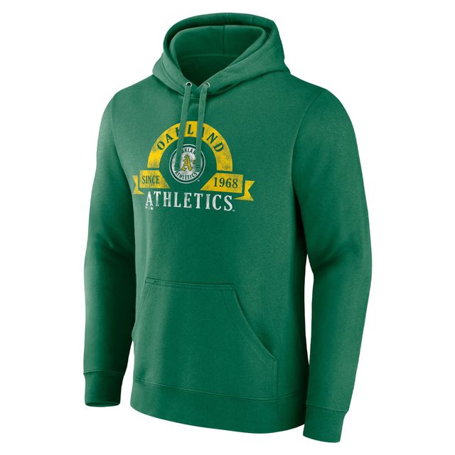 Sweat à capuche utilitaire alternatif vert olive Majestic Kelly pour homme des Oakland Athletics