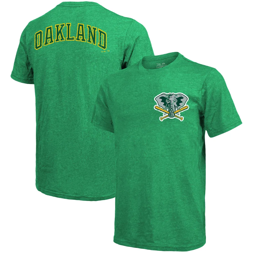 Lids Oakland Majestic Threads Throwback Logo Tri-Blend T-Shirt - Green | Green Tree