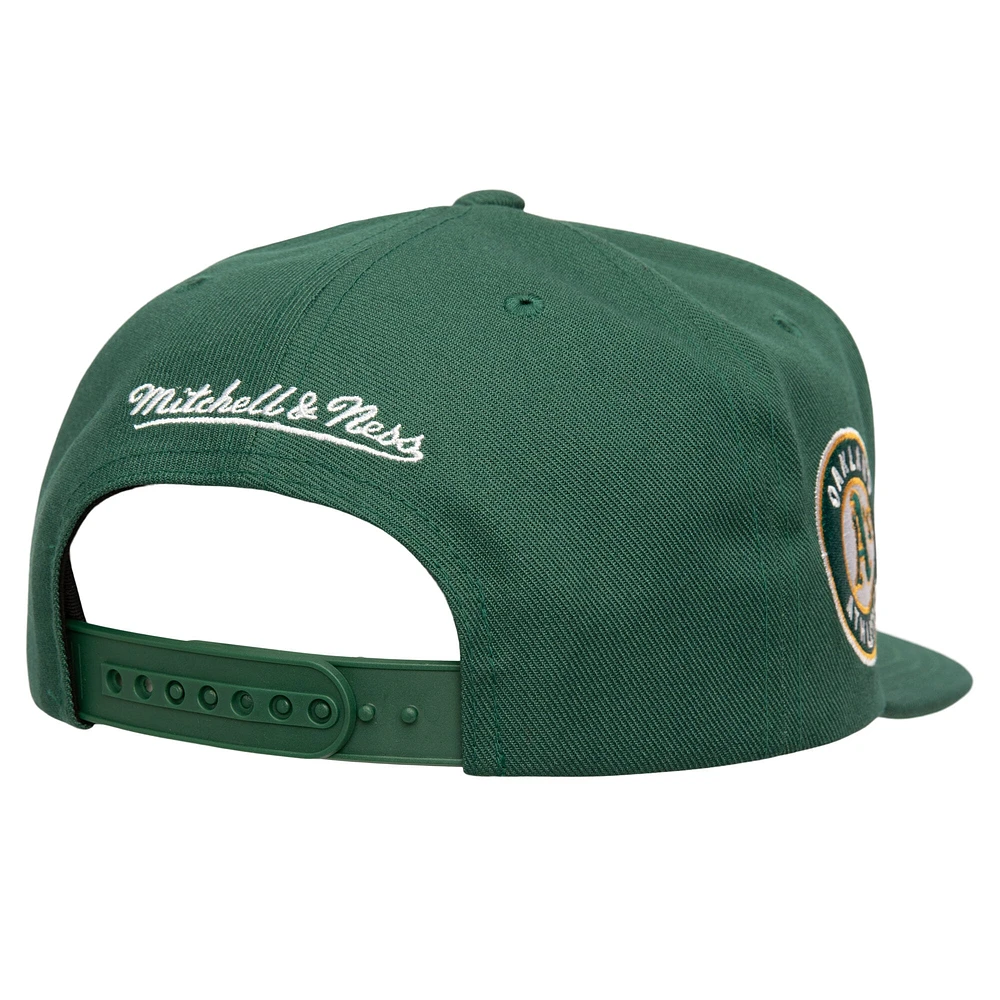 Men's Mitchell & Ness Green Oakland Athletics Double Up Snapback Hat