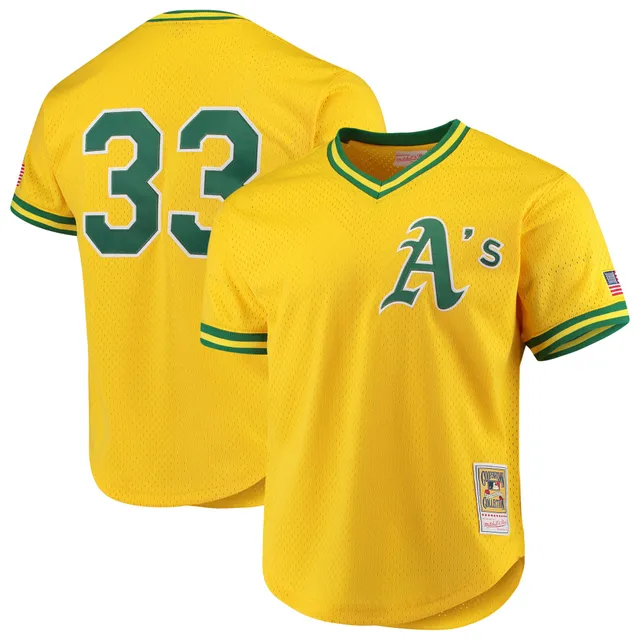 Mitchell and Ness Men's Oakland Athletics Jose Canseco Gold Cooperstown Collection Mesh Batting Practice Jersey XL