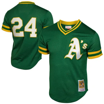 Rickey Henderson Oakland Athletics Mitchell & Ness Cooperstown Mesh Batting Practice Jersey