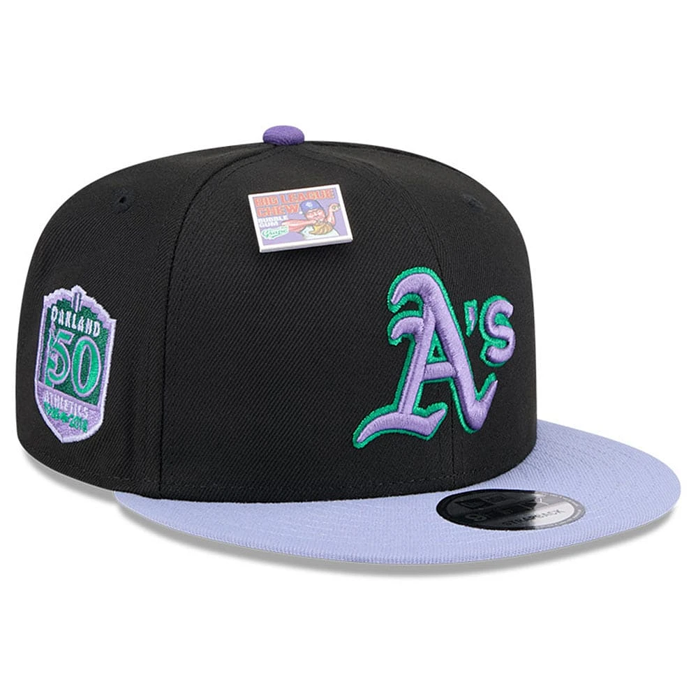 Casquette snapback 9FIFTY pour homme New Era noir/violet Oakland Athletics Grape Big League Chew Flavor Pack