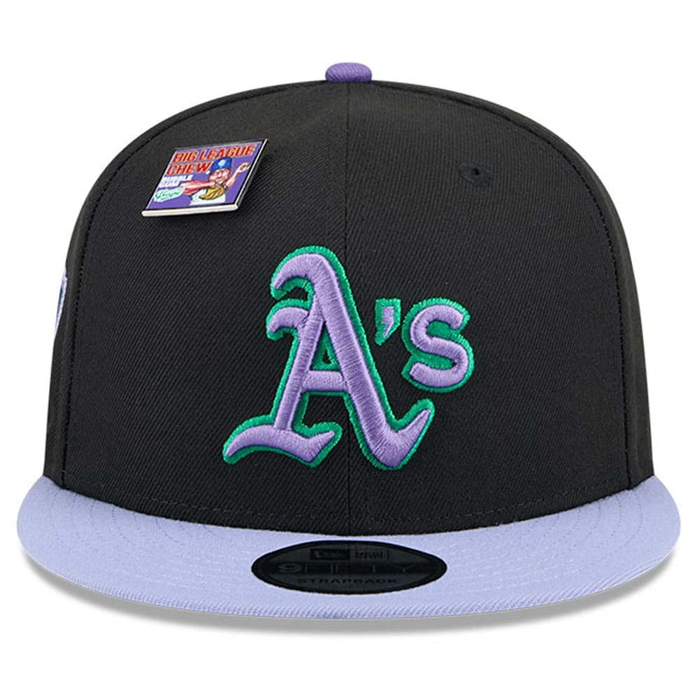 Men's New Era Black/Purple Oakland Athletics Grape Big League Chew Flavor Pack 9FIFTY Snapback Hat