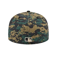 Casquette ajustée 59FIFTY Digi Camo noire des Oakland Athletics de New Era pour homme