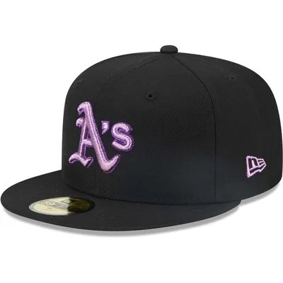 Oakland Athletics New Era Chrome Rogue 59FIFTY Fitted Hat - White/Pink