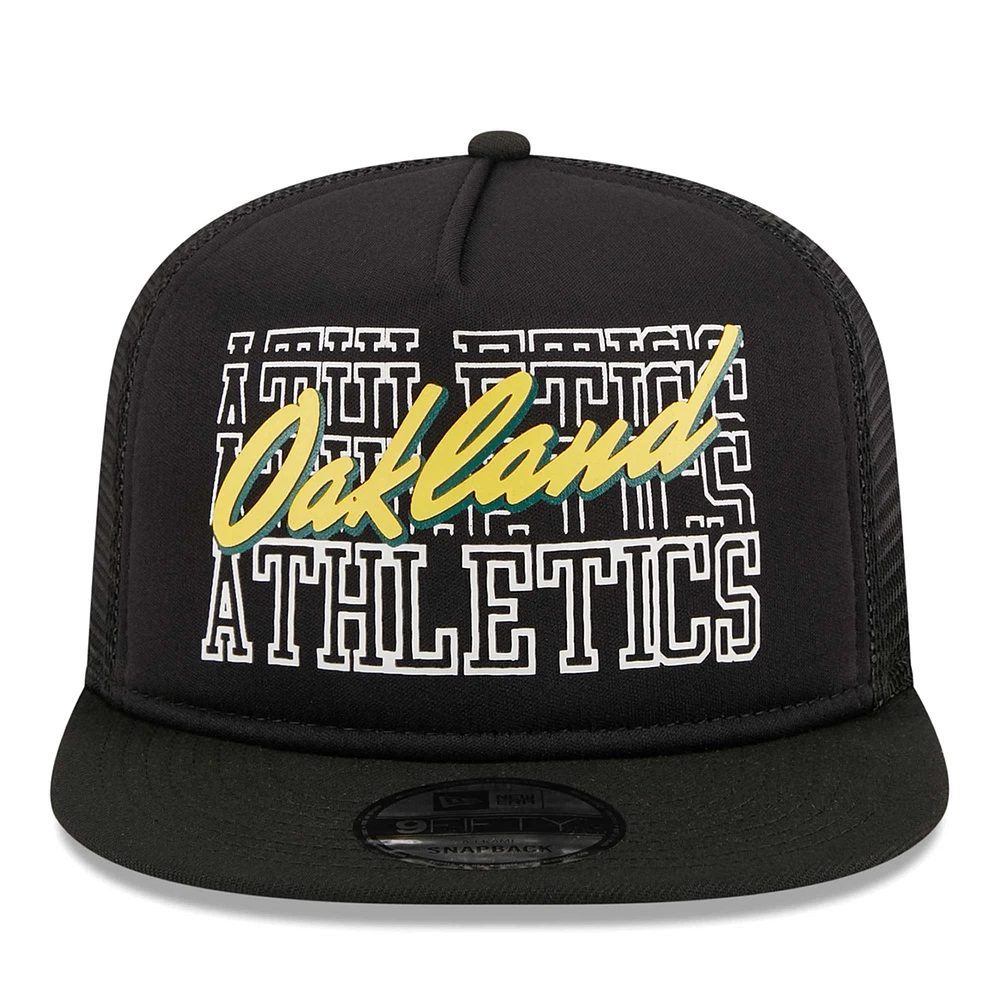 Casquette snapback A-Frame Trucker 9FIFTY noire Oakland Athletics Street Team New Era pour homme