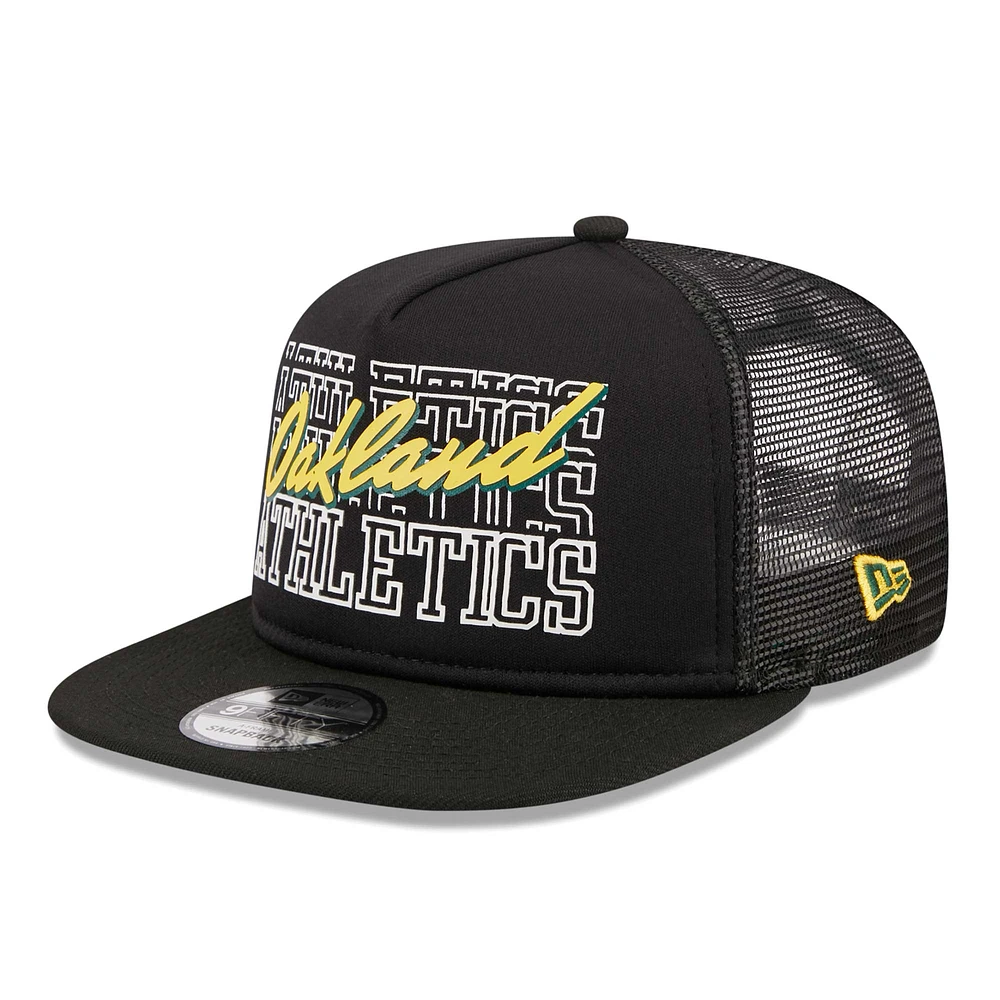 Casquette snapback A-Frame Trucker 9FIFTY noire Oakland Athletics Street Team New Era pour homme