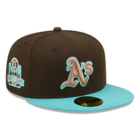 Casquette ajustée Oakland Athletics Walnut Mint 59FIFTY de New Era pour homme, marron/menthe