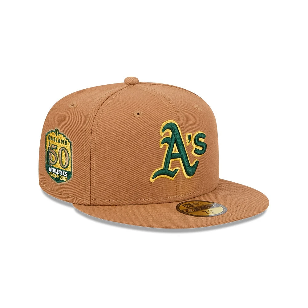 Casquette ajustée Oakland Athletics 59FIFTY marron New Era pour homme