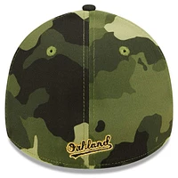 Men's New Era Camo Oakland Athletics 2022 Armed Forces Day 39THIRTY Flex Hat