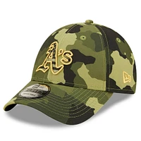 Men's New Era Camo Oakland Athletics 2022 Armed Forces Day 9FORTY Snapback Adjustable Hat