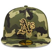 Men's New Era Camo Oakland Athletics 2022 Armed Forces Day On-Field 59FIFTY Fitted Hat