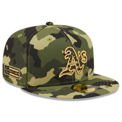 Men's New Era Camo Oakland Athletics 2022 Armed Forces Day On-Field 59FIFTY Fitted Hat