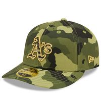 Men's New Era Camo Oakland Athletics 2022 Armed Forces Day On-Field Low Profile 59FIFTY