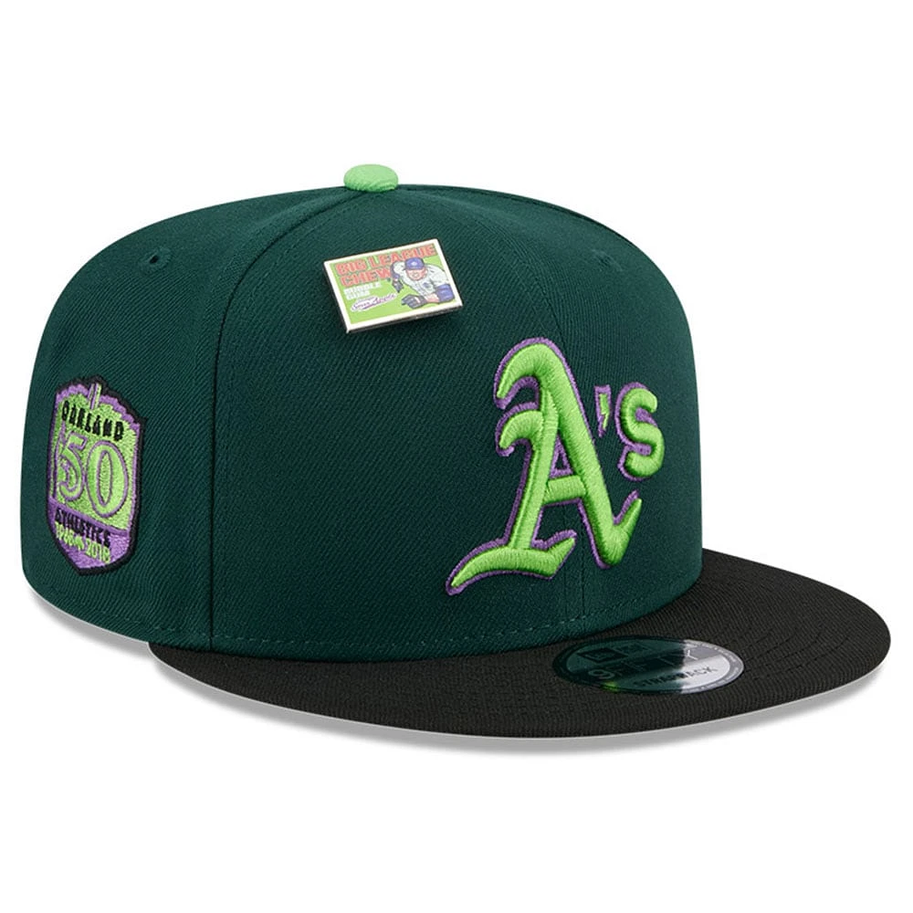 Men's New Era Green/Black Oakland Athletics Sour Apple Big League Chew Flavor Pack 9FIFTY Snapback Hat