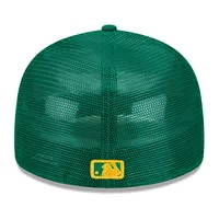 Oakland Athletics New Era Home Authentic Collection On-Field Low Profile 59FIFTY Fitted Hat - Green/Yellow, Size: 7 5/8