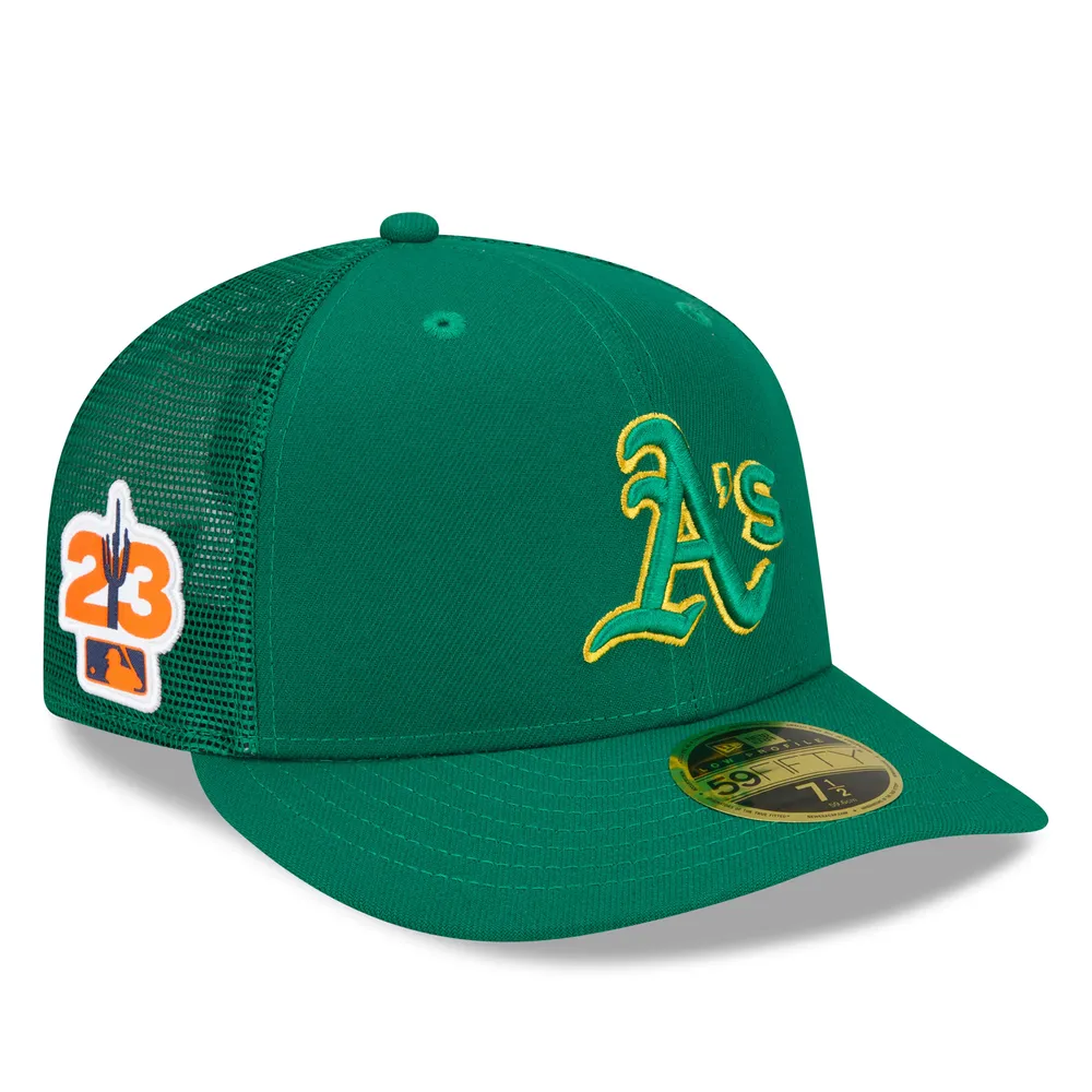 Men's New Era Green/Yellow Oakland Athletics Home Authentic Collection  On-Field Low Profile 59FIFTY Fitted Hat 