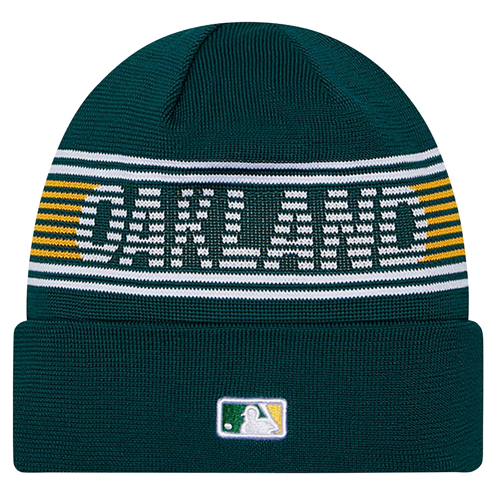 Men's New Era  Green Oakland Athletics Authentic Collection Cuffed Knit Hat