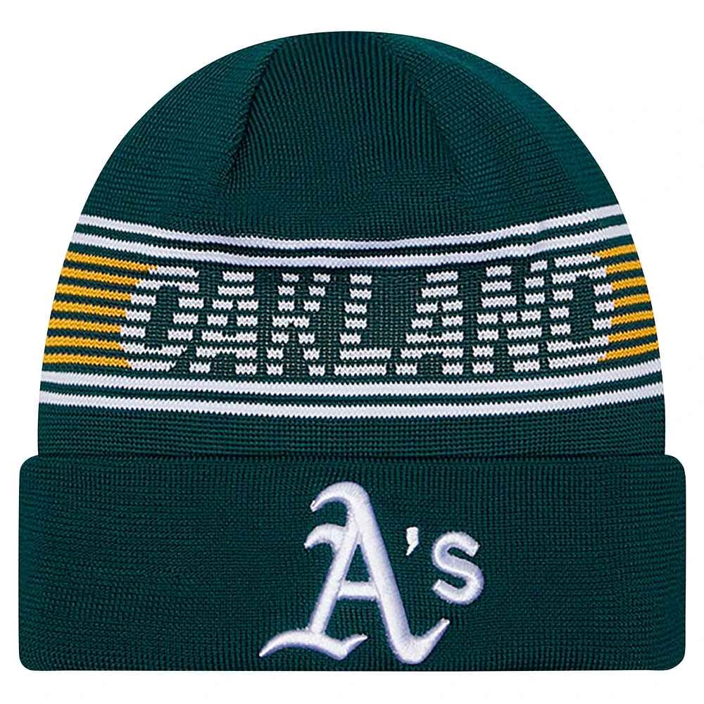 Men's New Era  Green Oakland Athletics Authentic Collection Cuffed Knit Hat