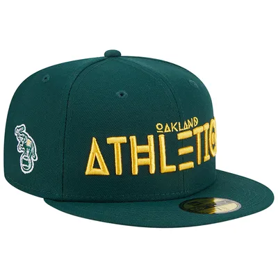 Men's New Era White/Green Oakland Athletics State 59FIFTY Fitted Hat