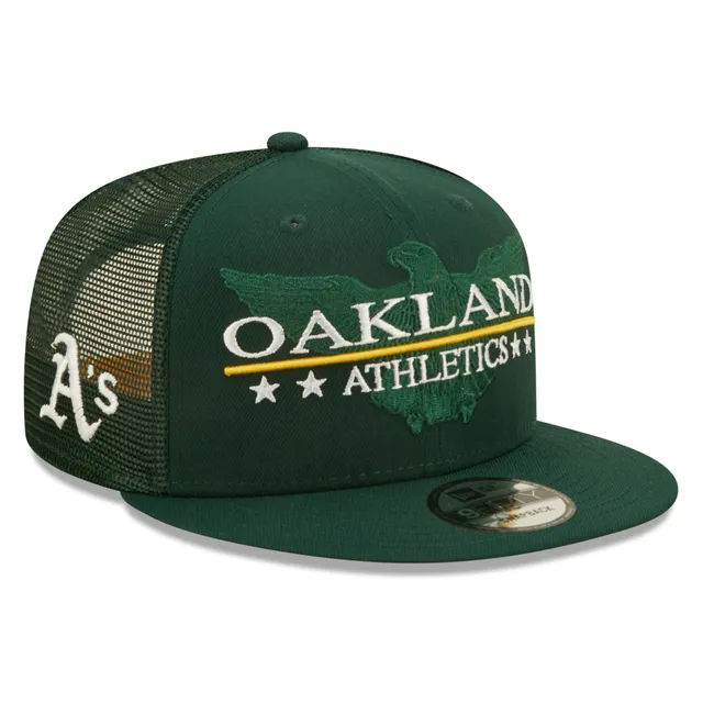Oakland Athletics Crest 9FIFTY Mens Snapback Hat (White/Green)