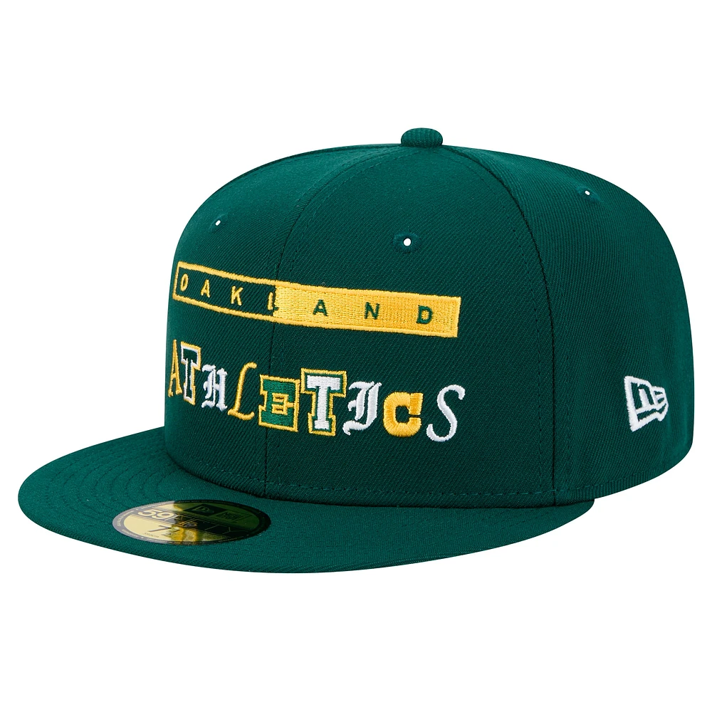 Casquette ajustée Ransom 59FIFTY Oakland Athletics de New Era pour homme, verte