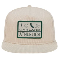 Men's New Era Khaki Oakland Athletics Summer Essential Golfer Snapback Hat