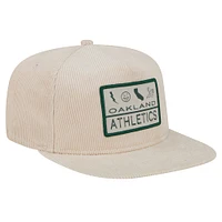 Men's New Era Khaki Oakland Athletics Summer Essential Golfer Snapback Hat