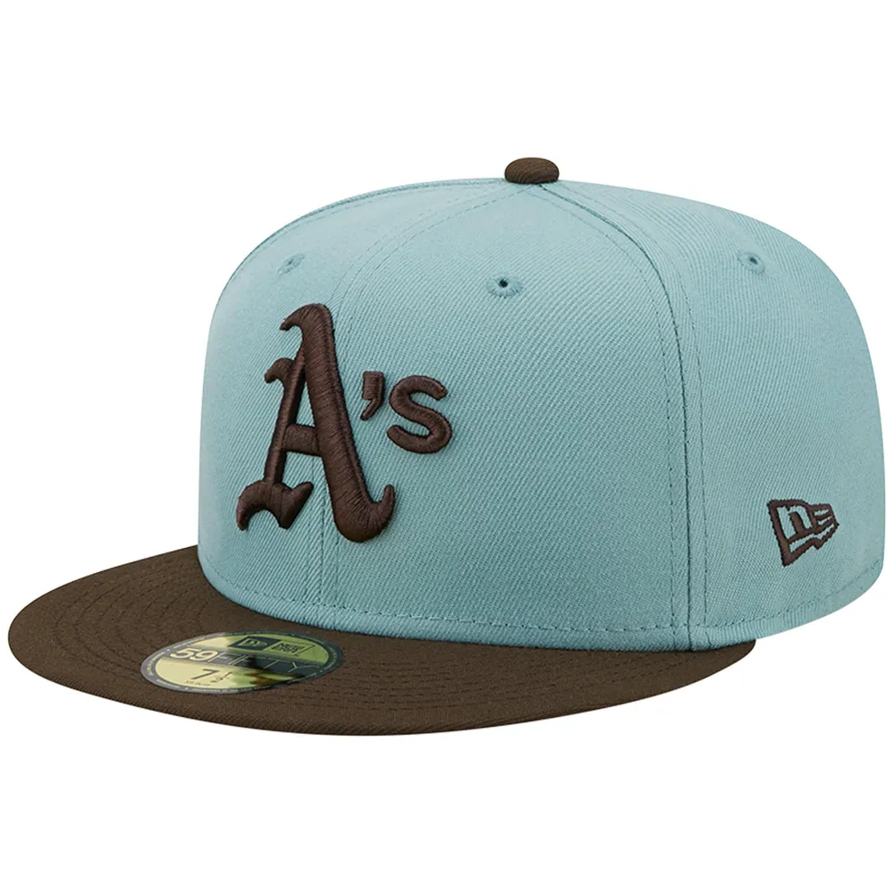 Oakland Athletics New Era 5950 Basic Fitted Hat - Brown/White