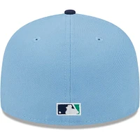 Men's New Era Light Blue/Navy Oakland Athletics Green Undervisor 59FIFTY Fitted Hat