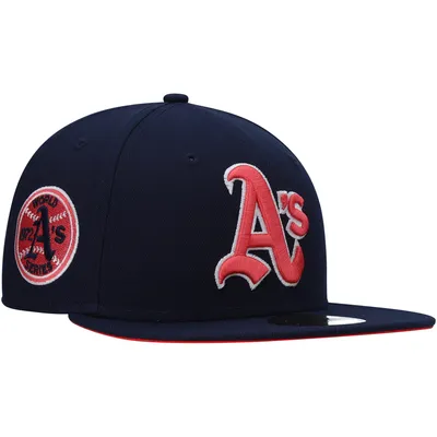 Men's Atlanta Braves New Era Navy 4-Time World Series Champions Undervisor  59FIFTY Fitted Hat