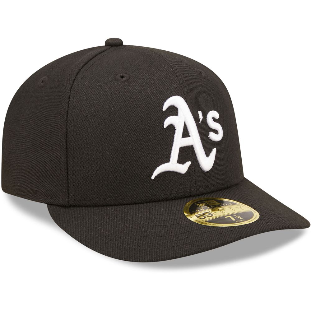 Men's New Era Oakland Athletics Black & White Low Profile 59FIFTY Fitted Hat